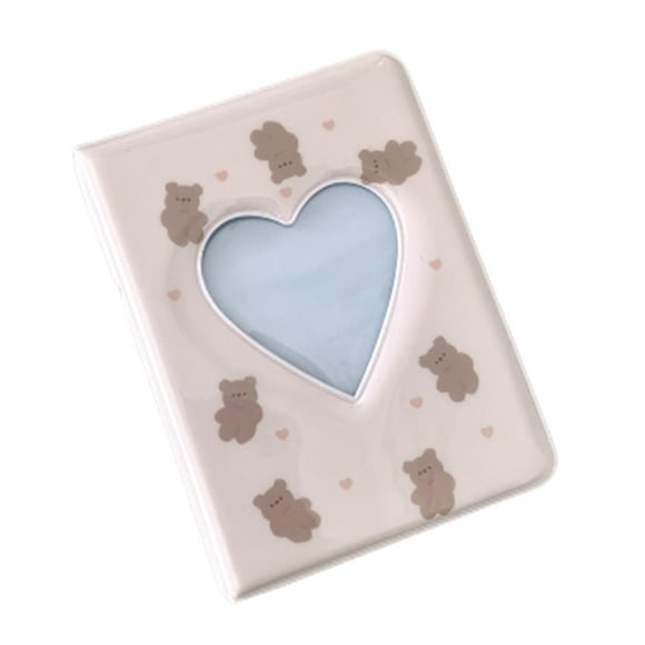 Álbum de fotos de 3 pulgadas, mangas para sesión fotográfica, ligero, 40 bolsillos, amor, corazón, hueco, portatarjetas, libro para almacenamiento de Macarena Mini álbum de fotos