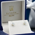 thumbnail image 4 of Gem Stone King 14K Yellow Gold White Moissanite Stud Earrings for Women Men | 0.46 Cttw | Round 4MM, 4 of 5