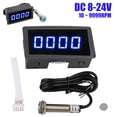 thumbnail image 1 of Qiaoxi Tachymètre Numérique à 4 DEL, Tachymètre de Moteur Numérique DC8-24V avec Capteur de Proximité à Effet Hall NPN, Panneaux à DEL Module Numérique Tr/min Compteur de Vitesse, Accessoires Auto, 1 of 8