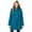 Deep Teal, variant on Plus Size Hooded A-Line Fleece Coat