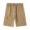 thumbnail image 6 of Kvture Men's Corduroy Shorts Casual Elastic Waist with Drawstring Textured Lightweight Summer Beach Shorts Featuring Pockets Khaki M, 6 of 9