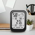 thumbnail image 2 of Digital Indoor Thermometer and Hygrometer with Large LCD Display - Accurate Real-Time Temperature and Humidity Monitor in Black, Includes Built-in Battery, Ideal for Home and Office Use, 2 of 6