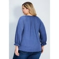 thumbnail image 2 of Avenue Women's Plus Size Brie Embroidered Neckline Top, 2 of 2