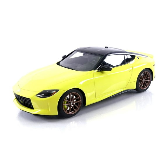 2023 Nissan Z Proto Spec Ikazuchi Yellow with Black Top 1/18 Model Car by Top Speed