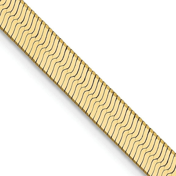 Auriga Fine Jewelry 14K Yellow Gold 4 mm Silky Herringbone Chain Necklace for Men 22"