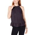 thumbnail image 1 of Tommy Hilfiger Blusa sin mangas estampada con cuello alto para mujer, azul, XX-Large, 1 of 1