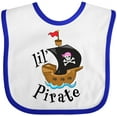 thumbnail image 3 of Inktastic Lil' Pirate Pirate Ship, Pink Bandana Boys or Girls Baby Bib, 3 of 4