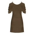 thumbnail image 4 of Summer Savings Clearance! Enjoytime Sexy Dresses for Women Plus Size Fashion Cold Shoulder Dress Adjustable Strap Loose Solid Color Women Beach Dresses Summer Vacation Outfits 2024, 4 of 4