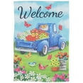 thumbnail image 2 of Northlight Welcome Blue Pickup Truck with Spring Flowers Outdoor Garden Flag 12.5" x 18", 2 of 6