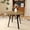 Rustic Brown, variant on 31.5 Inch Round Dining Table for 4 with Black Metal Legs - Modern Brown Kitchen Table