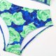 thumbnail image 3 of Gibobby Conjunto de traje de baño de bikini Traje de baño de 2 piezas para mujer+1 pieza para cubrir traje de baño de dos piezas con estampado vintage Mo(Verde,M), 3 of 4