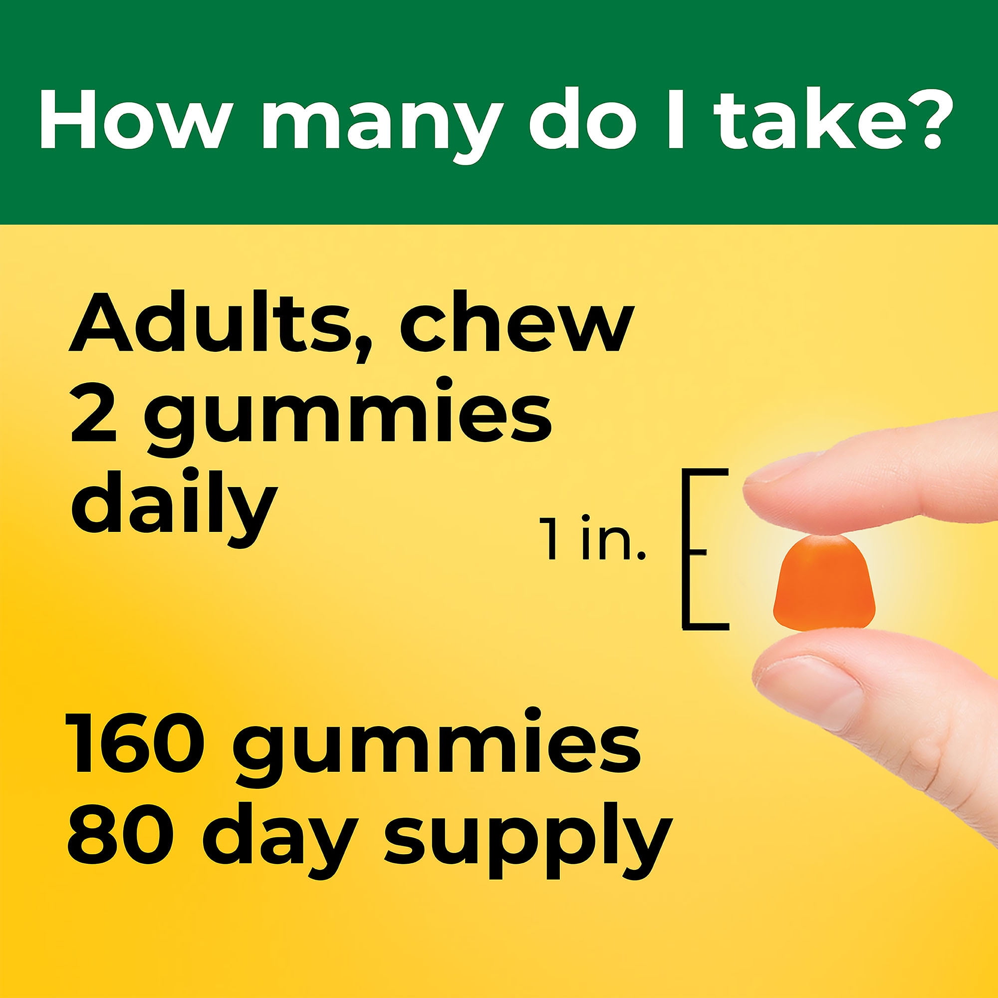 Nature Made Vitamin D3 2000 IU (50 Mcg) per Serving Gummies, Dietary Supplement, 160 Count