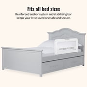 Dream On Me Lightweight Mesh Security Adjustable Bed Rail for Toddler in White, Fits for Twin, Full, Queen, Toddlers and Bunk Size Beds with a Mattress height less than 5 inches only.