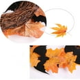 thumbnail image 4 of CASAFUN Halloween Wreath for Front Door, Orange Maple Leaf Happy Halloween Sign Hanging Fall Garland Door Wreath Halloween Decoration for Home Wall Decor Halloween Party Props Outdoor Indoor, 4 of 5