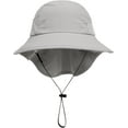 thumbnail image 2 of Muryobao Toddler Kids Baby Girls Boys Sun Hat Summer UPF 50+ UV Protection Caps Wide Brim Neck Flap Beach Play Fishing Hats Grey 1-3T, 2 of 7