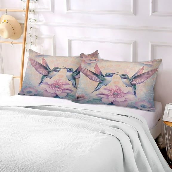 Pillow Case Plush Pillow Harmony Of Hummingbirds Case standard size/King size/Queen size Bed Pillow Pillowcases