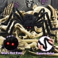 thumbnail image 3 of Halloween Outdoor Decoration, 200'' Giant Spider Web + 59'' Giant Spider with 150 LED Lights, with 8 Lighting Modes, Suitable for Yard, Garden, Haunted House Decoration, 3 of 7