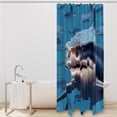 thumbnail image 2 of Shark Waterproof Bathroom Curtain Set with Hooks - Printed Shower Curtain for Bathroom Decoration, 2 of 5