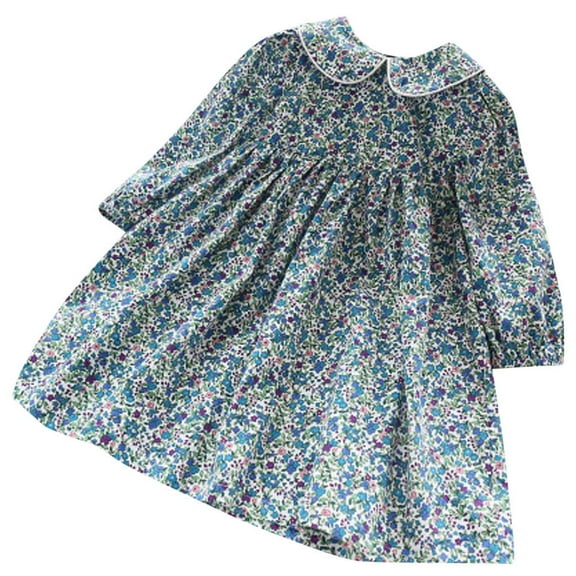 YESIMOLA Church Dress Trendy Dresses Girls' Dresses for Baby Girls Thanksgiving Party 1 Year Old Boy Clothes Girls Clothing Size 7-8, Blue 3-4 Years