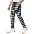 thumbnail image 4 of MODA NOVA Big & Tall Men's Plaid Jogger Pants Slim Fit Check Trousers Black White LT(US 32), 4 of 6