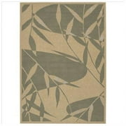 Angle View: Alfresco Leaves Tan Outdoor Rug - Size: 6' x 9'