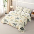 thumbnail image 3 of Homewish Cartoon Dino Quilt Full,Cute Animals Full Bedspread Sets,Cream,Rainbow Decor,3-Piece, 3 of 7