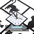 thumbnail image 4 of Reloj de pared de gato negro, reloj de pared de gatito bonito de estilo Simple, Animal creativo para el hogar, oficina, cafetería, Hotel, restaurante, decoración silenciosa Xemadio LF-0050, 4 of 5