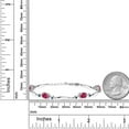 thumbnail image 2 of Gem Stone King 925 Sterling Silver Red Created Ruby and Blue Created Sapphire Tennis Bracelet for Women | 4.36 Cttw | Gemstone July Birthstone | Oval 7X5MM | 6 inch + 1 inch Extender, 2 of 3