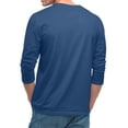 thumbnail image 4 of Men's 3/4 Sleeve Baseball T Shirts Raglan Tops | Crew Neck,Casual,Moisture Wicking,High Stretch,Comfortable,Work,Workout,Gym,Athletic Tee Blue 3XL, 4 of 8
