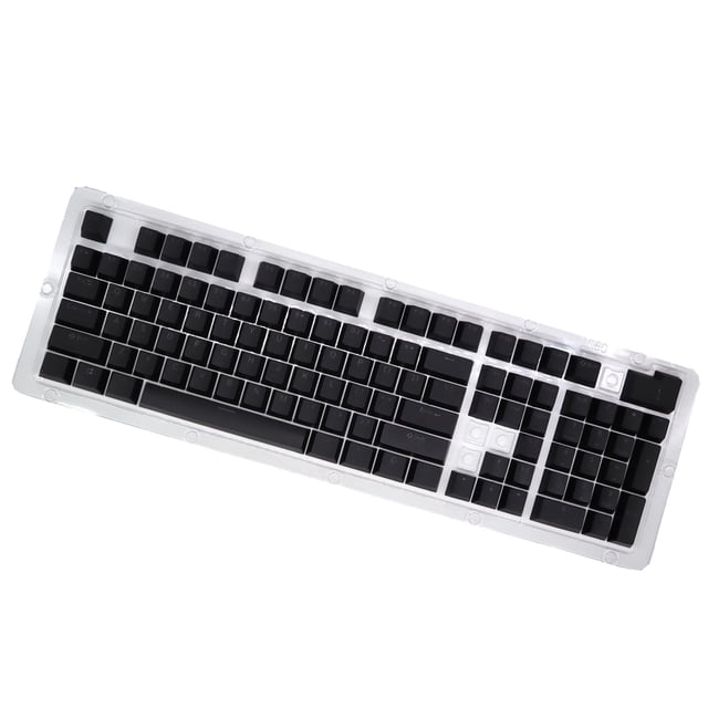 Teclas PBT de 104 teclas para teclado mecánico 61, 68 y 98, exquisitas y duraderas. Negro
