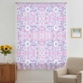 thumbnail image 3 of Pink Blue Floral Sheer Curtains 72 Inches Long, Vintage Pastoral Botanical Leaves Light Filering Curtains, Breathable Simi Curtain Privacy Drapes for Living Room Bedroom Lightweight Window Treatment, 3 of 9