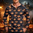 thumbnail image 2 of GrmtClth Sweatshirts for Men Halloween Cute Cartoon Ghost Pumpkin Bat Witch All Over Print Fall Transition Sweatshirt Khaki S, 2 of 8