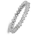 thumbnail image 4 of CHOOSE YOUR COLOR Clear CZ Stacking Ring 925 Sterling Silver Thumb Band White Female Size 9, 4 of 4