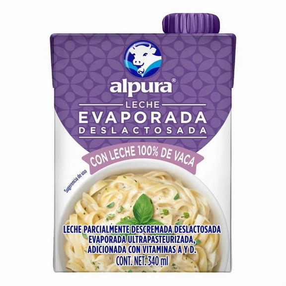 Leche evaporada Alpura deslactosada 340 ml