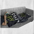 thumbnail image 6 of Hug Soft Flannel Fleece Throw Blanket, Ornamental Love Words of Hug Makes Everything Better, Cozy Plush for Indoor and Outdoor Use, 50" x 70", Purple Grey Yellow Green, by Ambesonne, 6 of 6