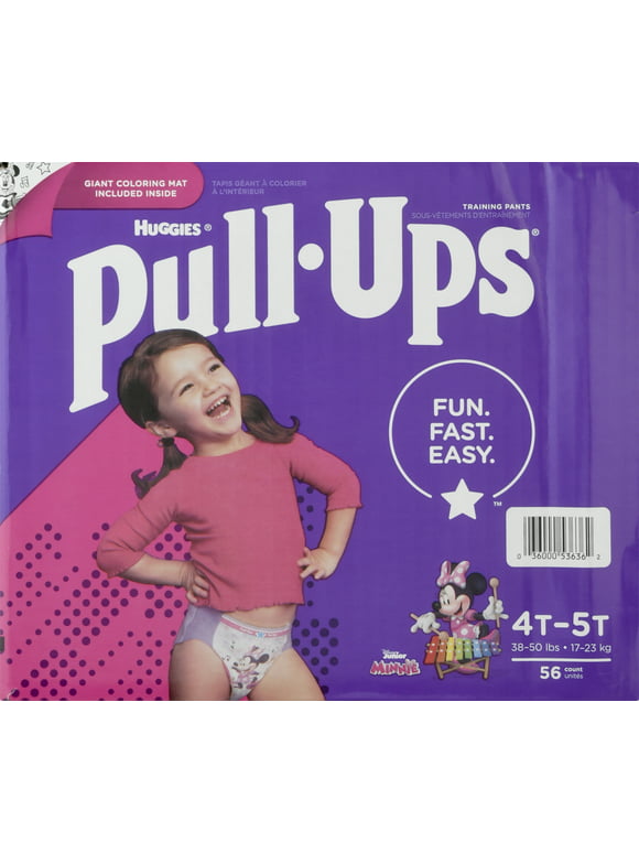 Huggies Pull-Ups Girls' Potty Training Pants, 4T-5T (38-50 lbs), 56 Count