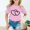 thumbnail image 2 of Toddler Girls Short Sleeve T-Shirts Solid Color Blouse Tops Modern Fit School Clothes for Kids Holiday Casual Summer Tops, 2 of 5