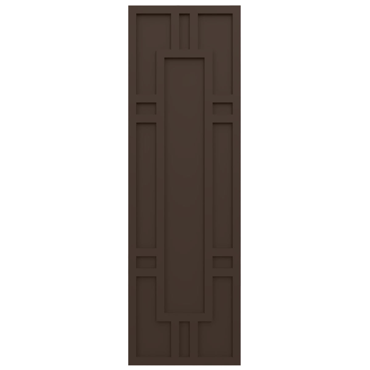 Ekena Millwork 18"W x 30"H True Fit PVC Hastings Fixed Mount Shutters, Raisin Brown (Per Pair - Hardware Not Included)
