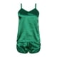 thumbnail image 5 of Conjunto de pijama sexy de seda para mujer: camisola y pantalones cortos de satén, tirantes finos en V, ropa de dormir tipo lencería para todas las estaciones, 5 of 5