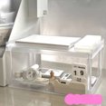 thumbnail image 1 of Cosmetic Organizer Desktop Storage Rack 2 Tiers Transparent Strong Plastic Detachable Widely Used Desk Cosmetic Rack For Cosmetic, 1 of 5