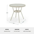 thumbnail image 3 of Martha Stewart 31.5" Round Indoor-Outdoor Bistro Dining Table with 2 Stackable Bistro Chairs - White/Gray with Natural Woodgrain Aluminum Finish Frame, 3 of 11