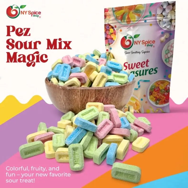 NY SPICE SHOP PEZ Mix Sour Candy - 3 Pound - Pez Candy - Pez Singles - Pez Candy Refills - Bulk Unwrapped Pez Candy