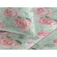 thumbnail image 3 of Ambesonne Vintage Quilted Bedspread Set 3 Pcs, English Garden Retro Art, Queen, Pale Almond Green and Pink, 3 of 4