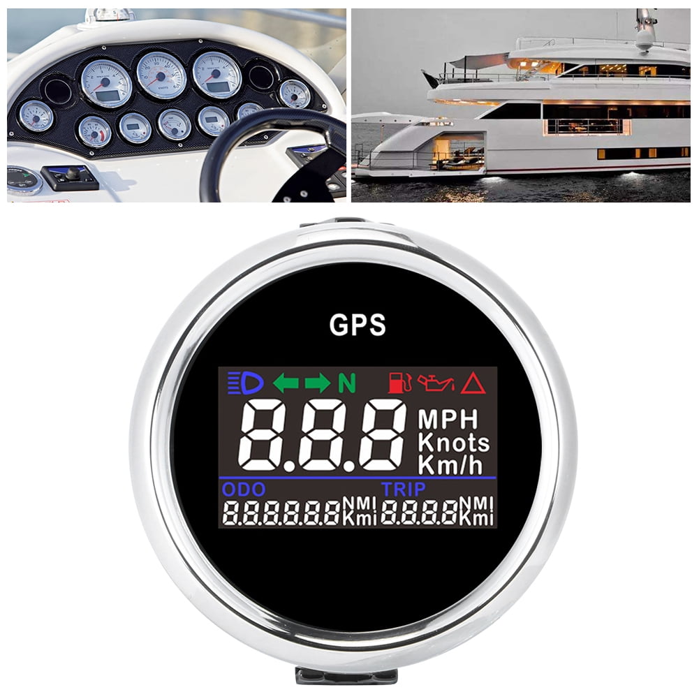 52mm Digital GPS Tachometer + Sensor Lcd Geschwindigkeitsanzeige  Kilometerzähler Einstellbarer Kilometerstand Trip Counter für Auto Motorrad  Boot 12v 24v