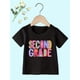 thumbnail image 1 of SECOND GRADE Print Cotton Crew Neck Short Sleeve T-Shirt For Girls, Casual Summer Tee, Breathable & Lightweight Top, 1 of 7