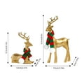 thumbnail image 2 of 2 Pcs Gold Reindeer Sculpture Set Scarf Resin Elk Figurines for Christmas Décor,Ideal for Living Room,Office, Bedroom,and Shelf Display,Festive Holiday Decoration for Christmas(Gold2), 2 of 6