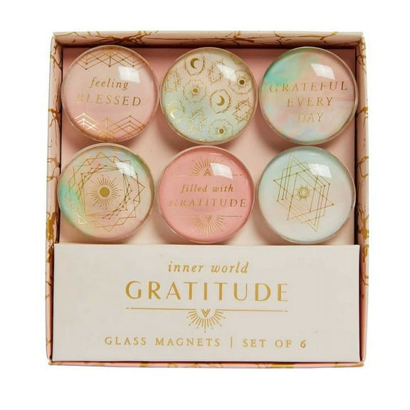 Inner World Gratitude: Glass Magnet Set (Set of 6), (Hardcover)
