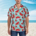 thumbnail image 4 of Lsque Watermelon pattern Hawaiian Shirt for Men, Unisex Summer Beach Casual Short Sleeve Button Down Shirts-XX-Large, 4 of 9