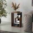 thumbnail image 2 of Everet 25" High 3-Tier Shelf Side Table Matt Gray - Natural Oak, 2 of 26