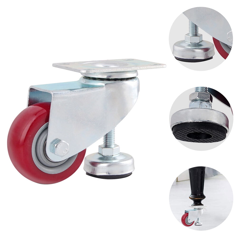 LABRIMP 1Pc Red Polyurethane Caster Wheel for Home Use Easy to Install and Slide Smoothly